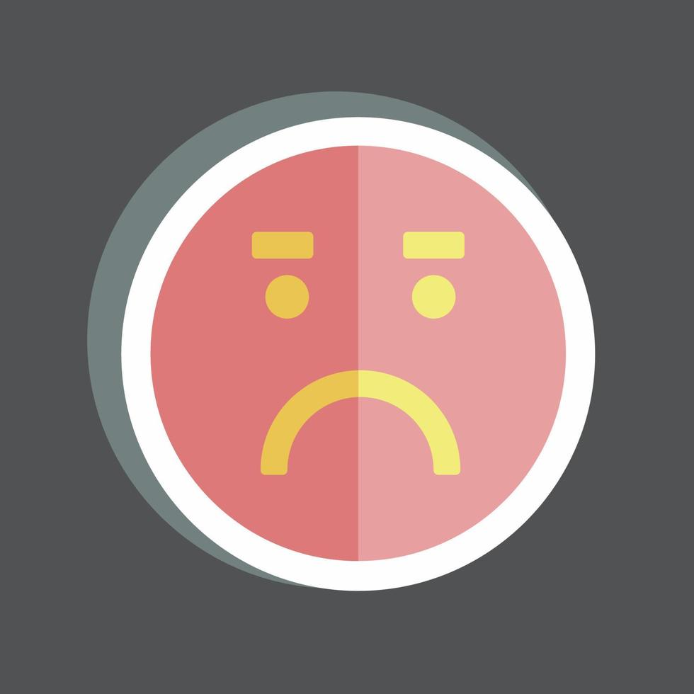 Sticker Emoticon Worried. suitable for Emoticon symbol. simple design editable. design template vector. simple symbol illustration vector
