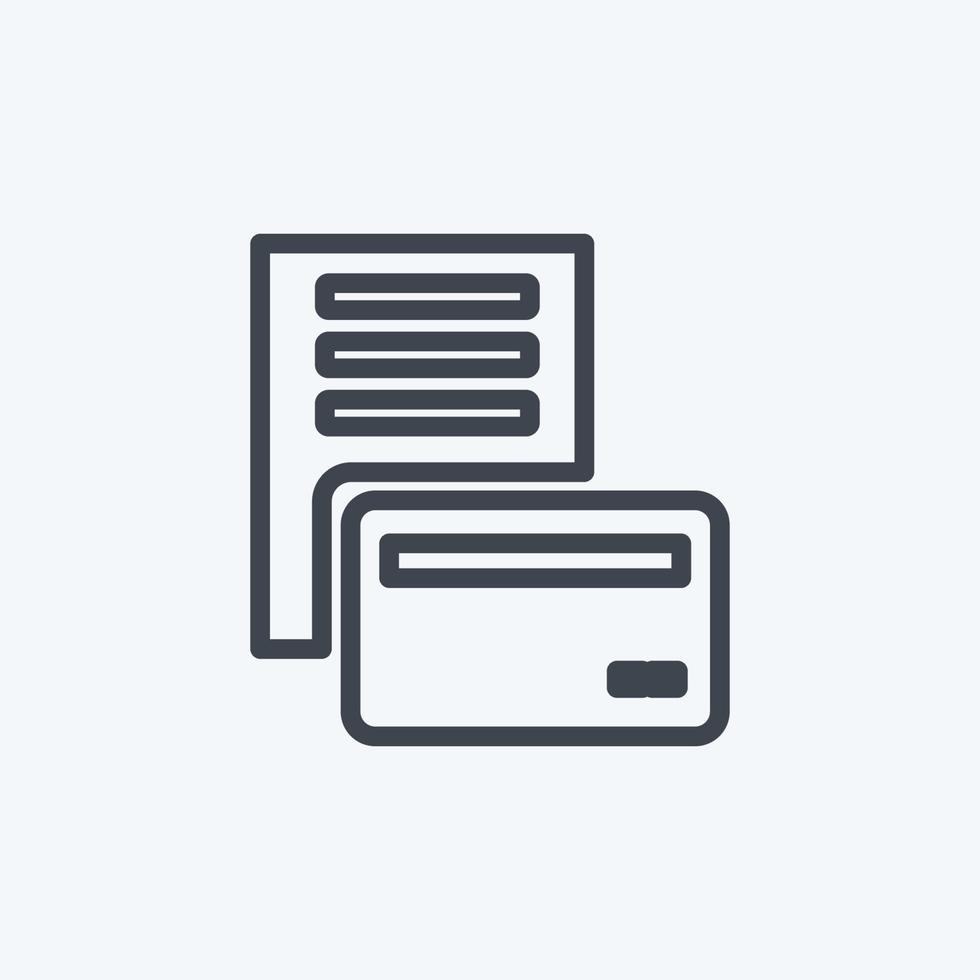 Icon Pay via Card. suitable for Education symbol. line style. simple design editable. design template vector. simple symbol illustration vector