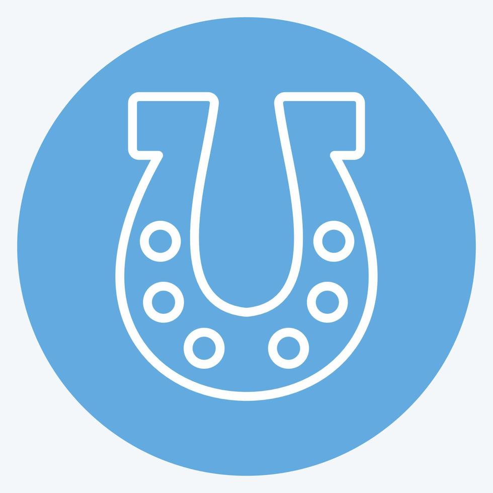 Icon Horse Shoe. suitable for Garden symbol. blue eyes style. simple design editable. design template vector. simple symbol illustration vector