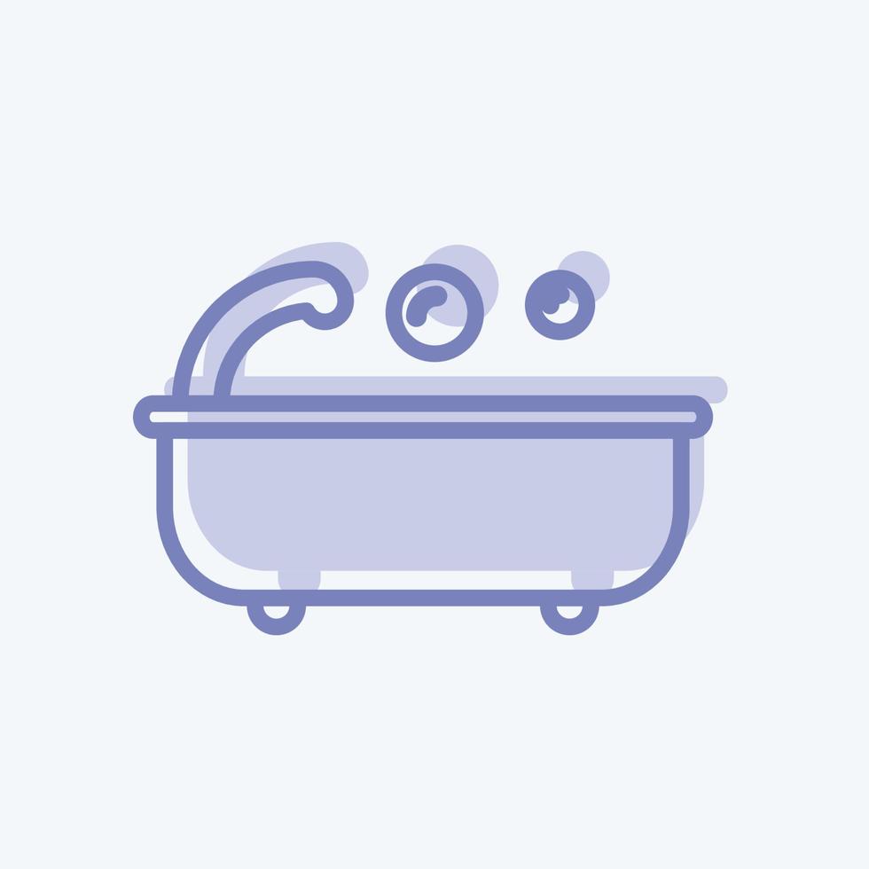 Icon Bath. suitable for Home symbol. two tone style. simple design editable. design template vector. simple symbol illustration vector