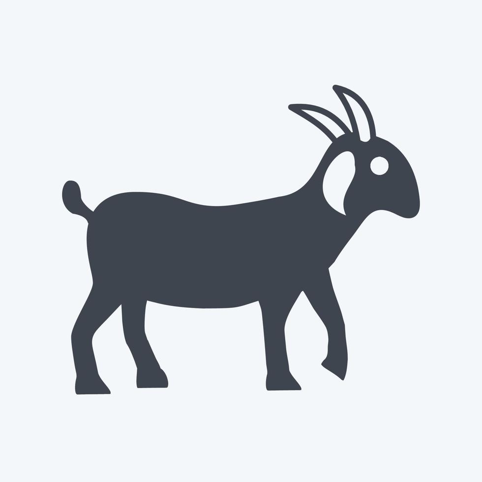 icono de cabra. adecuado para el símbolo del jardín. estilo de glifo. diseño simple editable. vector de plantilla de diseño. ilustración de símbolo simple