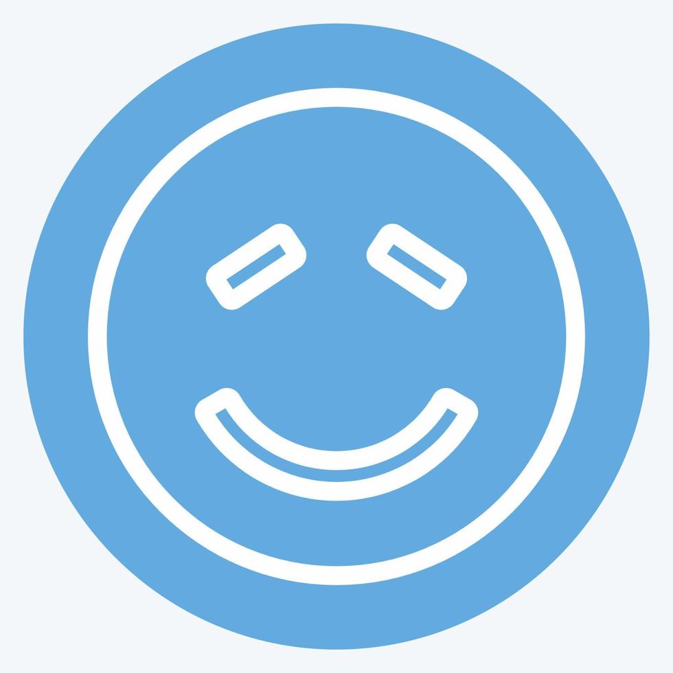 Icon Emoticon Shy. suitable for Emoticon symbol. blue eyes style. simple design editable. design template vector. simple symbol illustration vector