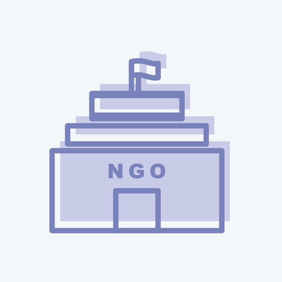 Icon NGO Building. suitable for Community symbol. two tone style. simple design editable. design template vector. simple symbol illustration vector