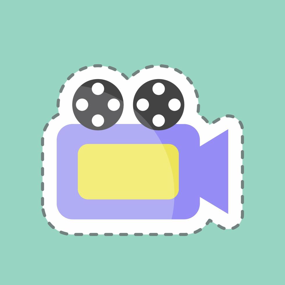 Sticker line cut Video Camera. suitable for Web Interface symbol. simple design editable. design template vector. simple symbol illustration vector