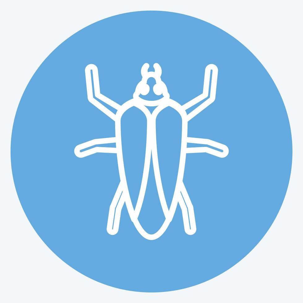 Icon Cockroach. suitable for Animal symbol. blue eyes style. simple design editable. design template vector. simple symbol illustration vector
