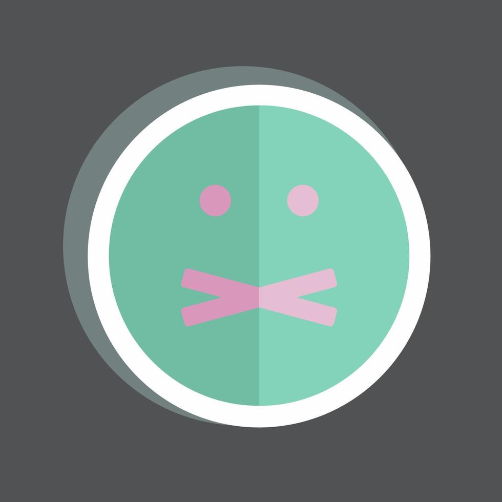 Sticker Emoticon Don't Tell. suitable for Emoticon symbol. simple design editable. design template vector. simple symbol illustration vector
