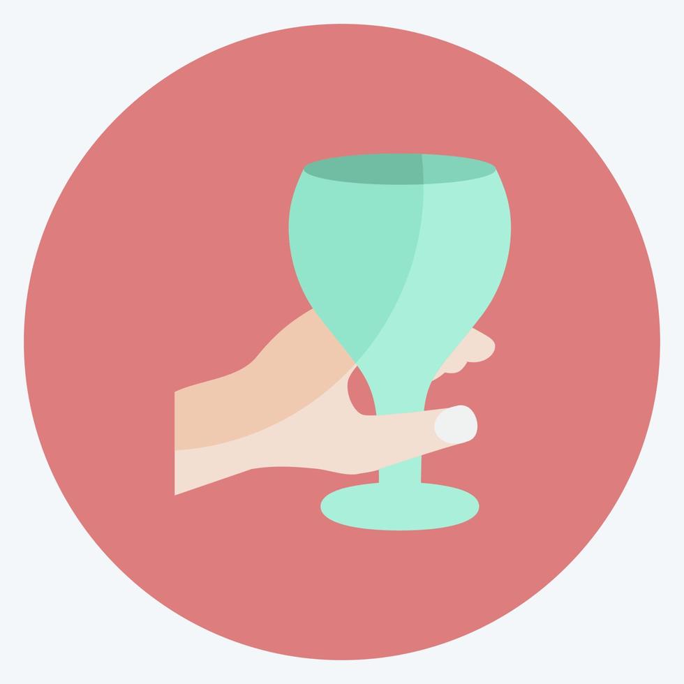 Icon Holding Wine Goblet. suitable for Hand Actions symbol. flat style. simple design editable. design template vector. simple symbol illustration vector