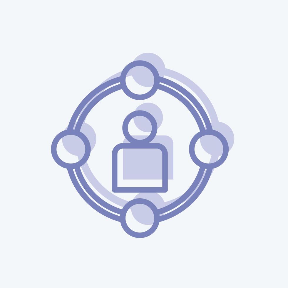 Icon Social Circle. suitable for digital web symbol. two tone style. simple design editable. design template vector. simple symbol illustration vector