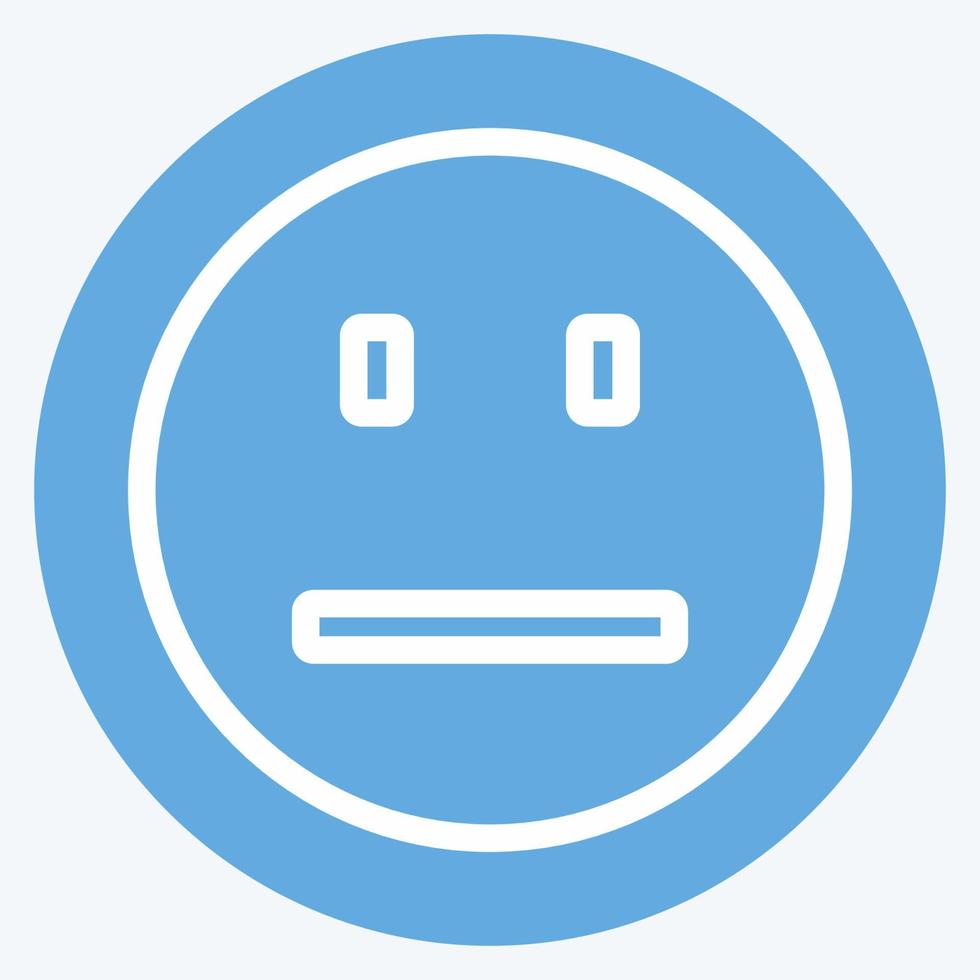 Icon Emoticon Not Talking. suitable for Emoticon symbol. blue eyes style. simple design editable. design template vector. simple symbol illustration vector