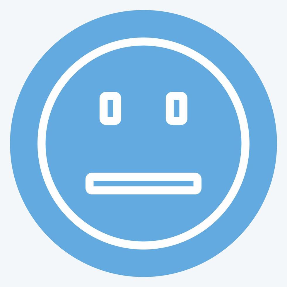 Icon Emoticon Not Talking. suitable for Emoticon symbol. blue eyes style. simple design editable. design template vector. simple symbol illustration vector