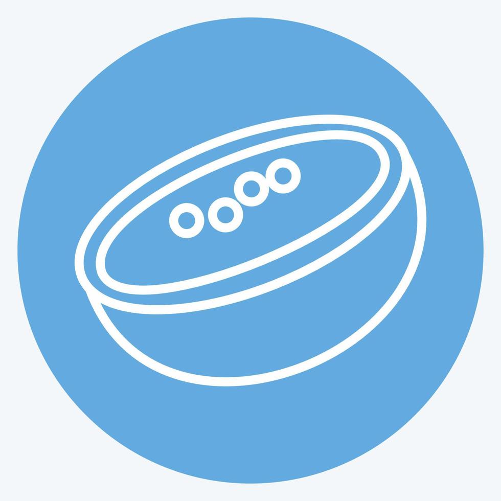 icono de coco. adecuado para el símbolo de frutas y verduras. estilo de ojos azules. diseño simple editable. vector de plantilla de diseño. símbolo simple illus