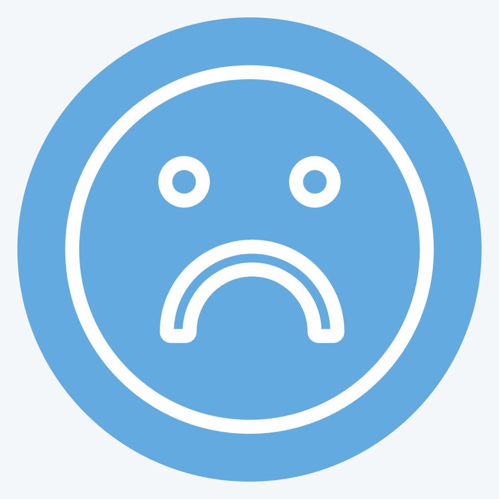 Icon Emoticon Sad. suitable for Emoticon symbol. blue eyes style. simple design editable. design template vector. simple symbol illustration vector