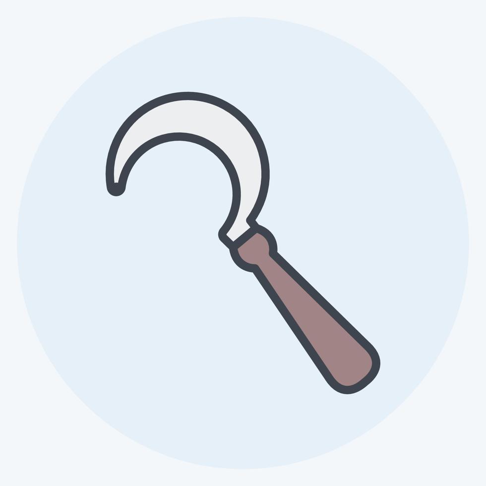 Icon Sickle. suitable for Garden symbol. color mate style. simple design editable. design template vector. simple symbol illustration vector
