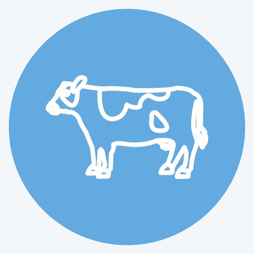 Icon Cow. suitable for Garden symbol. blue eyes style. simple design editable. design template vector. simple symbol illustration vector