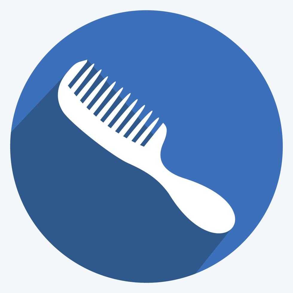 Icon Hairbrush. suitable for beauty care symbol. long shadow style. simple design editable. design template vector. simple symbol illustration vector