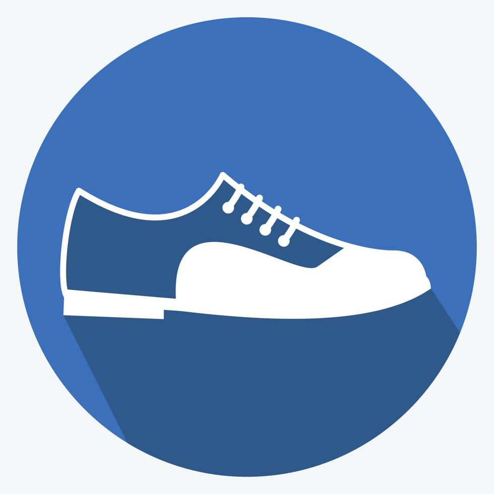 Icon Formal Shoes. suitable for men accessories symbol. long shadow style. simple design editable. design template vector. simple symbol illustration vector