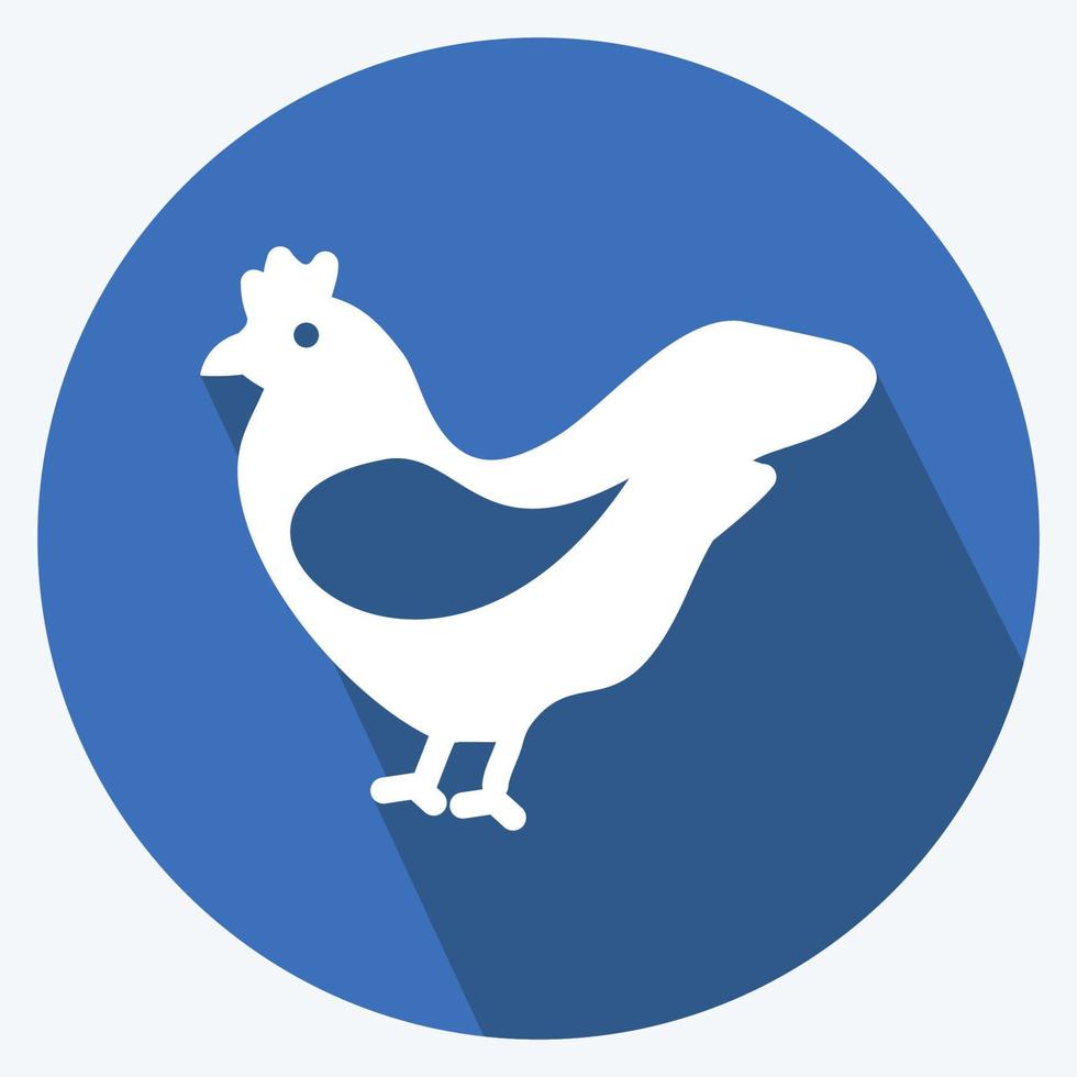 Icon Hen. suitable for Garden symbol. long shadow style. simple design editable. design template vector. simple symbol illustration vector