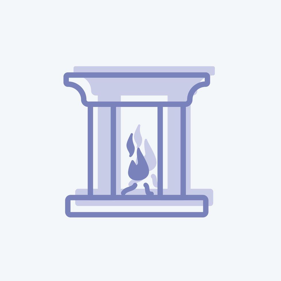 Icon Fireplace. suitable for Home symbol. two tone style. simple design editable. design template vector. simple symbol illustration vector