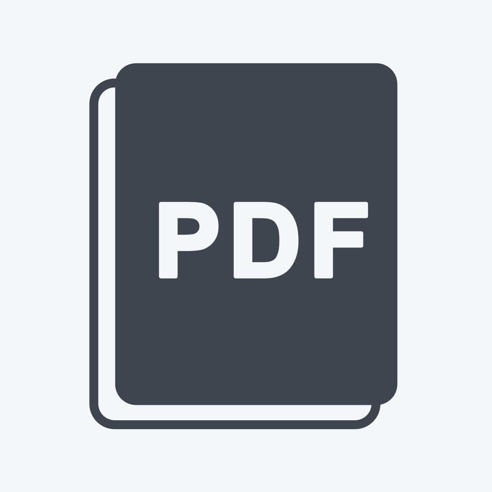 Icon Picture as PDF. suitable for Photo Editing symbol. glyph style. simple design editable. design template vector. simple symbol illustration vector