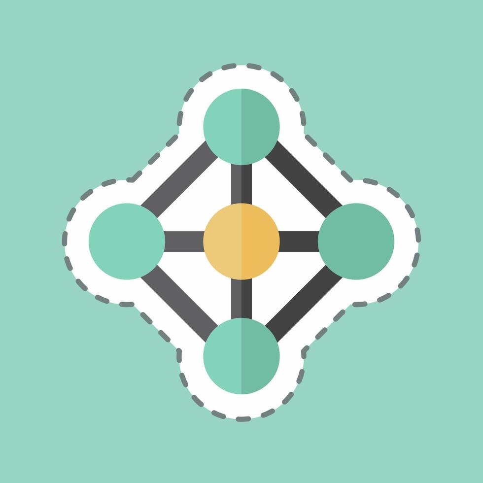 Sticker line cut Deep Learning. suitable for data analytics symbol. simple design editable. design template vector. simple symbol illustration vector