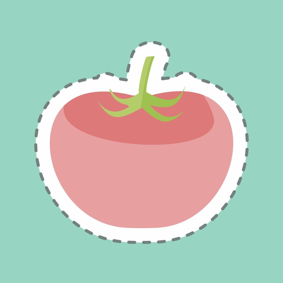 Sticker line cut Tomato. suitable for Fruits and Vegetables symbol. simple design editable. design template vector. simple symbol illustration vector