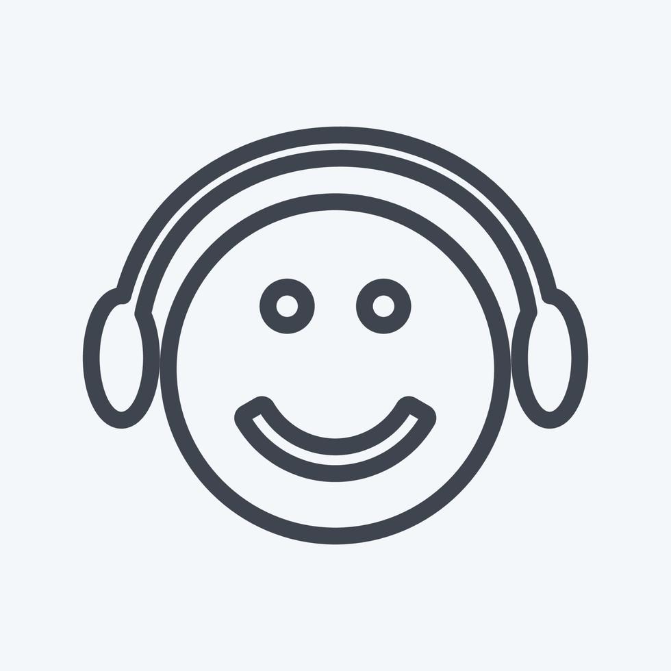 reproductor de música con emoticonos de iconos. adecuado para el símbolo de emoticono. estilo de línea diseño simple editable. vector de plantilla de diseño. ilustración de símbolo simple