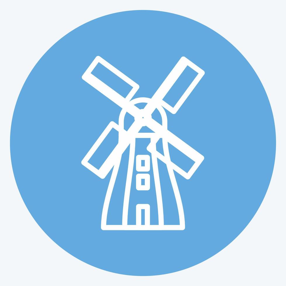 Icon Windmill. suitable for Wild West symbol. blue eyes style. simple design editable. design template vector. simple symbol illustration vector