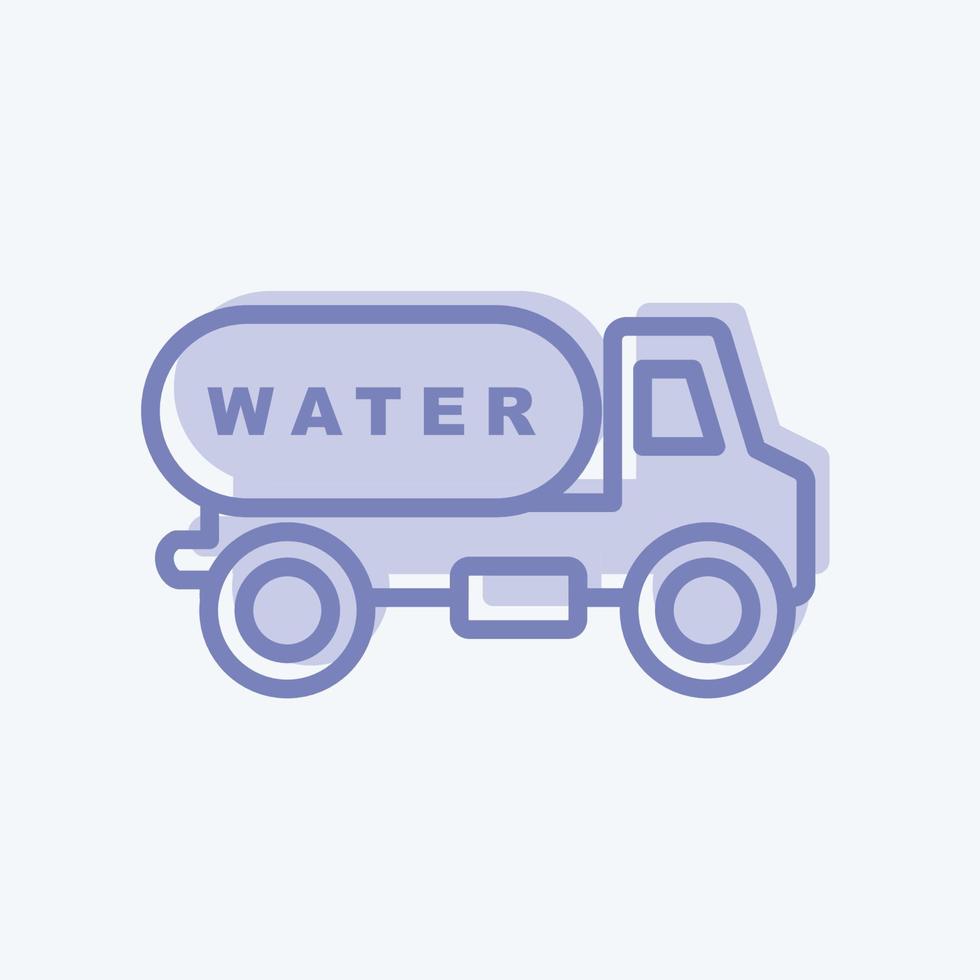 icono de camión de agua. adecuado para el símbolo de la comunidad. estilo de dos tonos. diseño simple editable. vector de plantilla de diseño. ilustración de símbolo simple