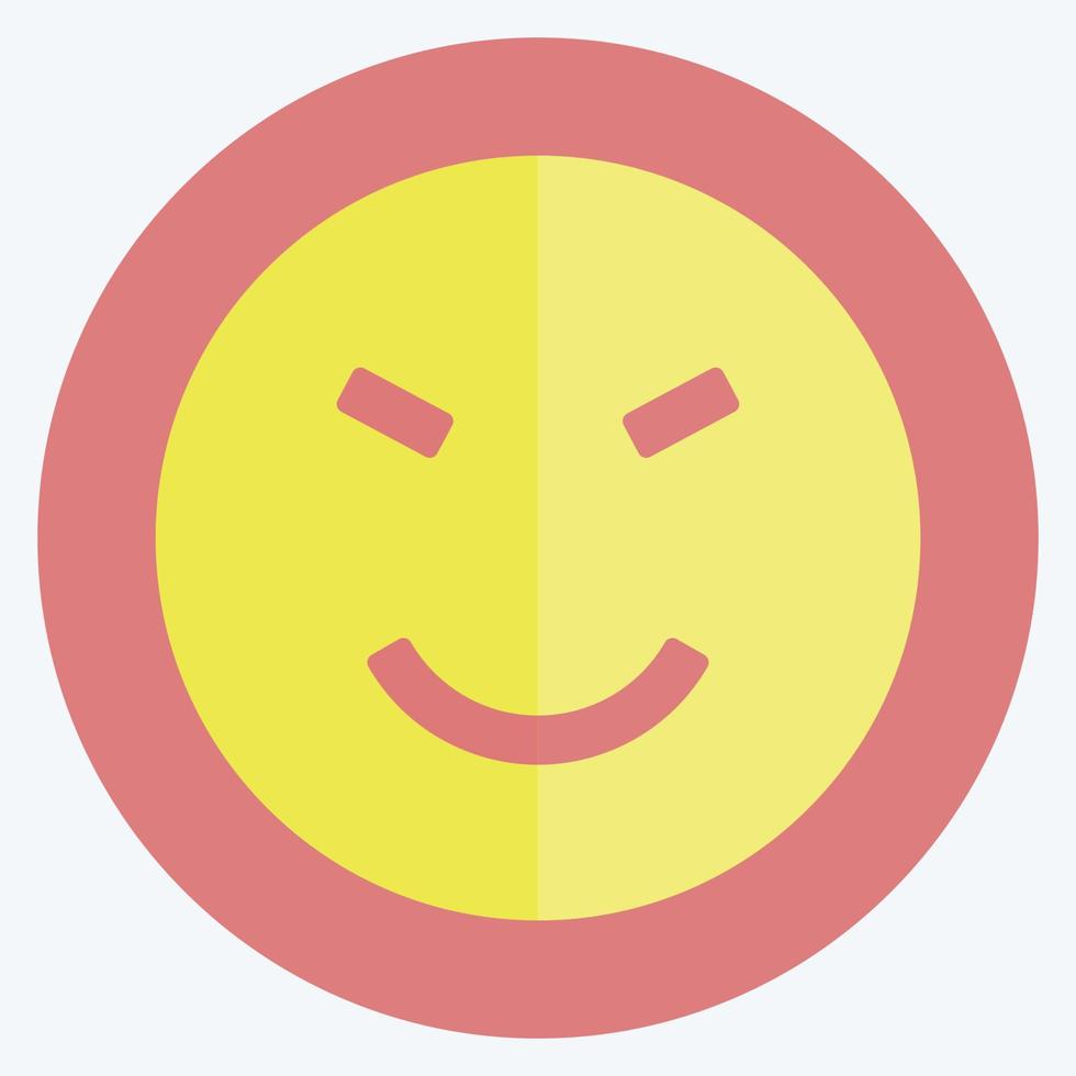 Icon Emoticon Amused. suitable for Emoticon symbol. flat style. simple design editable. design template vector. simple symbol illustration vector