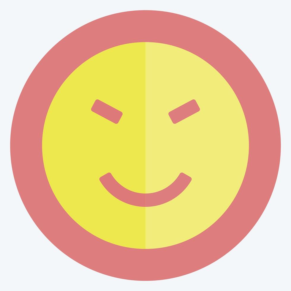 Icon Emoticon Amused. suitable for Emoticon symbol. flat style. simple design editable. design template vector. simple symbol illustration vector