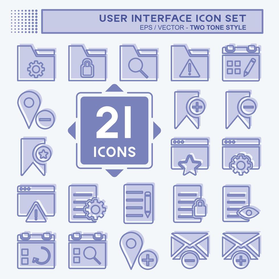 User Interface Icon Set. suitable for Web Interface symbol. two tone style. simple design editable. design template vector. simple symbol illustration vector