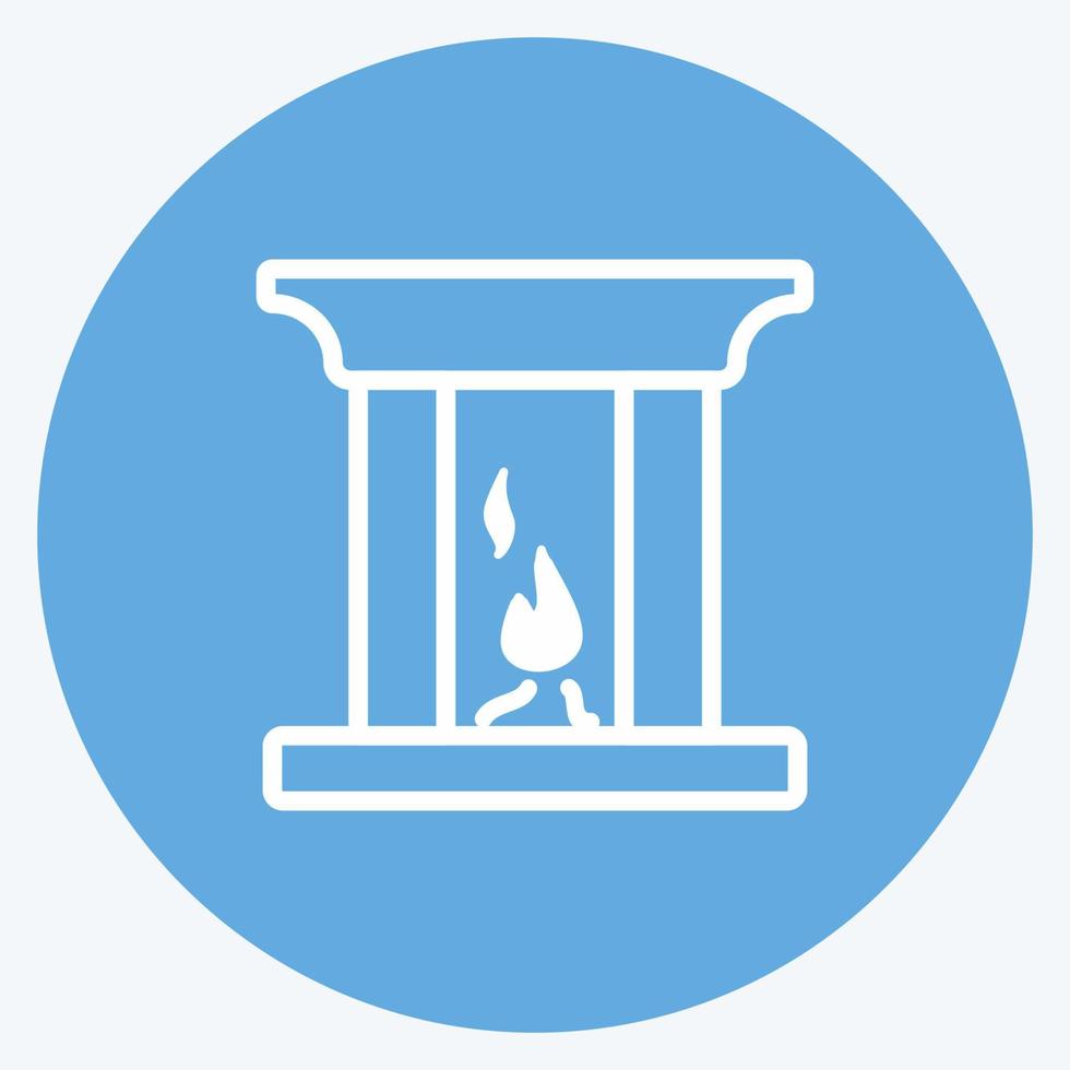 Icon Fireplace. suitable for Home symbol. blue eyes style. simple design editable. design template vector. simple symbol illustration vector