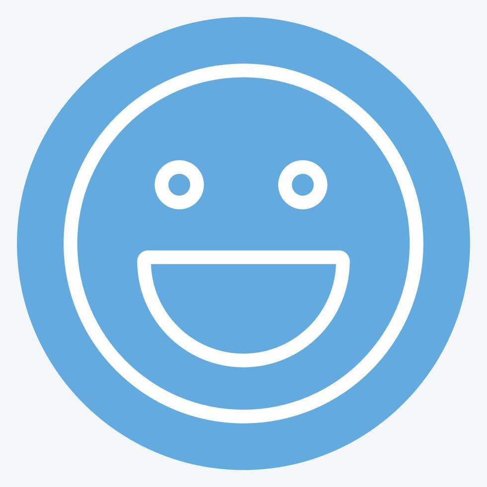 Icon Emoticon Laughing. suitable for Emoticon symbol. blue eyes style. simple design editable. design template vector. simple symbol illustration vector