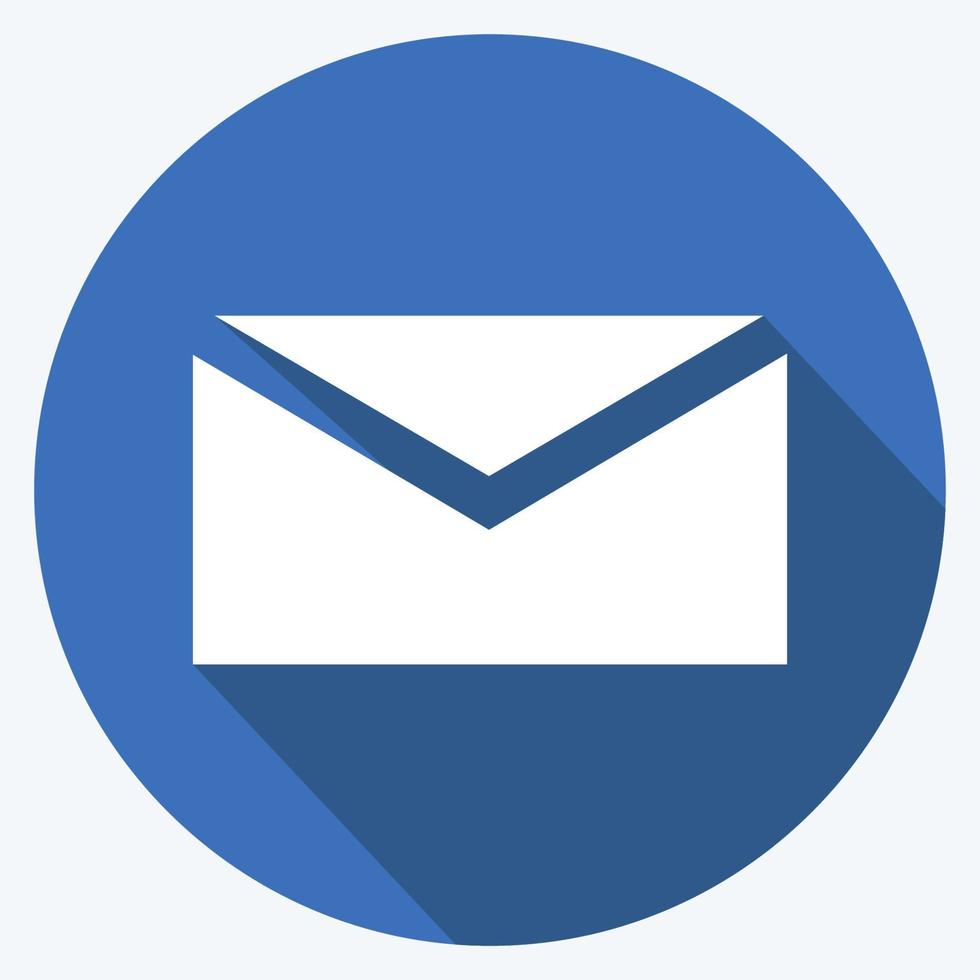 icono de correo. adecuado para el símbolo de aplicaciones móviles. estilo de sombra larga. diseño simple editable. vector de plantilla de diseño. ilustración de símbolo simple