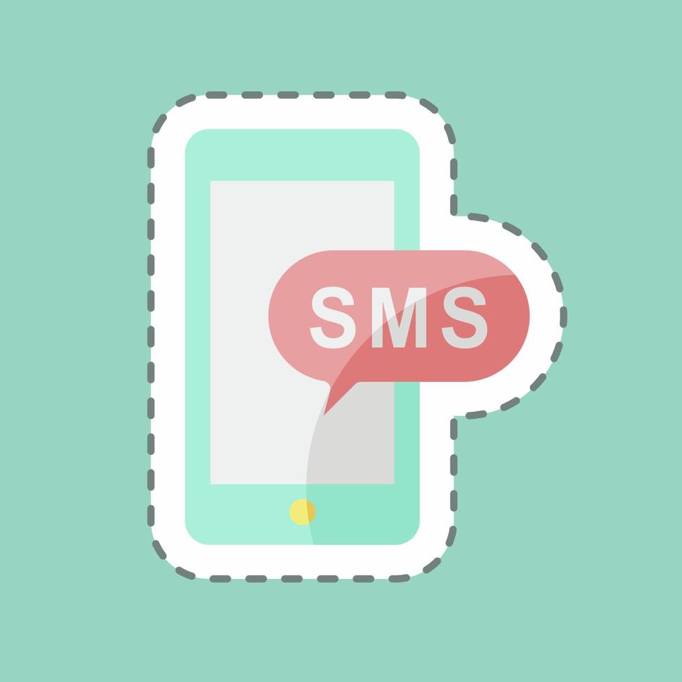 Sticker line cut SMS Notification. suitable for Education symbol. simple design editable. design template vector. simple symbol illustration vector