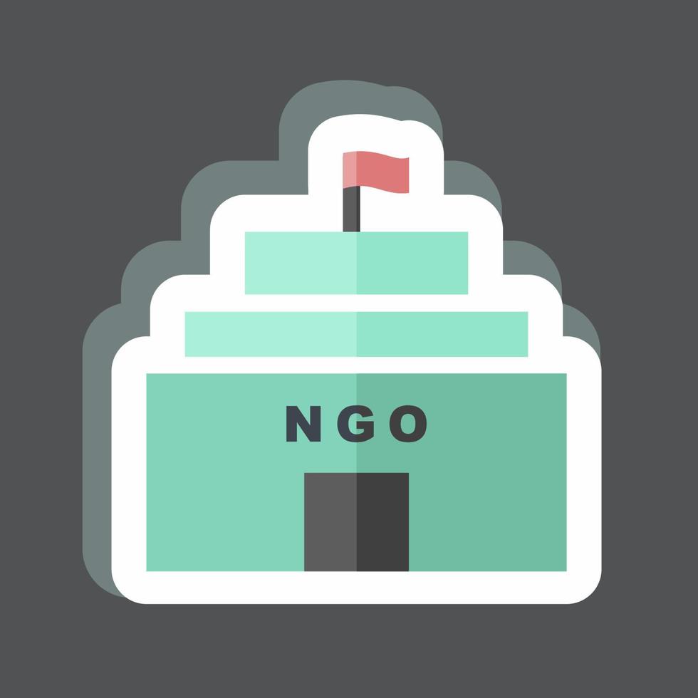 Sticker NGO Building. suitable for Community symbol. simple design editable. design template vector. simple symbol illustration vector