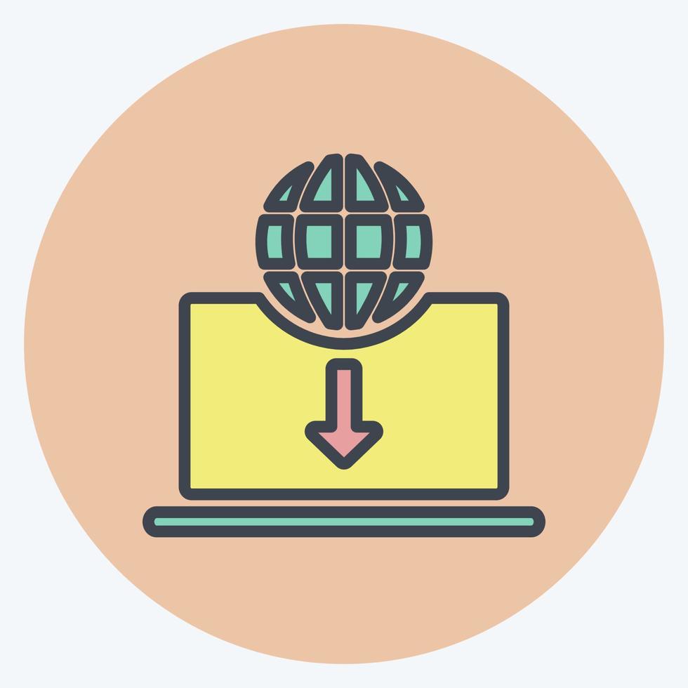 Icon Digital Commerce. suitable for Education symbol. color mate style. simple design editable. design template vector. simple symbol illustration vector