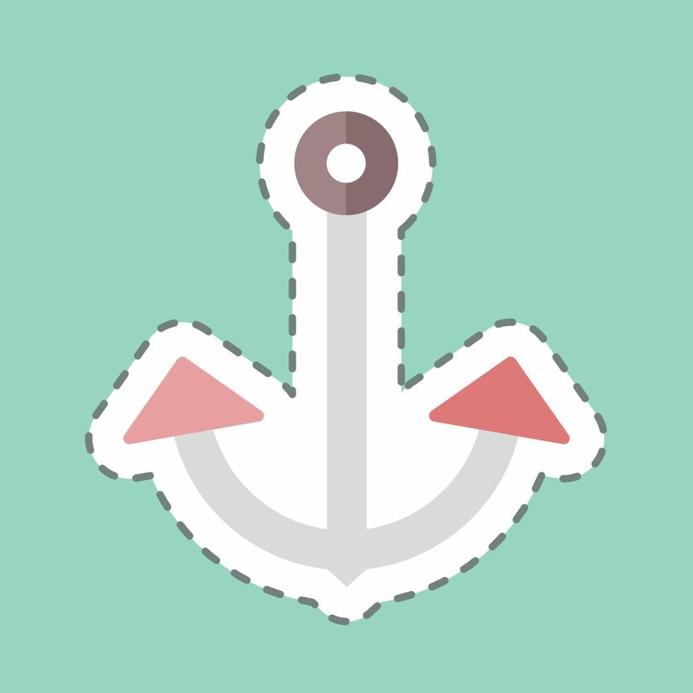 Sticker line cut Anchor 2. suitable for Sea symbol. simple design editable. design template vector. simple symbol illustration vector