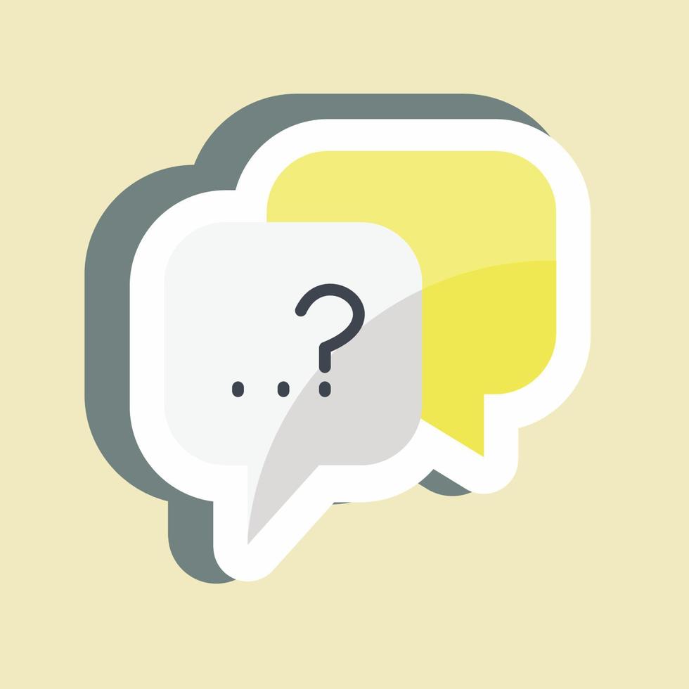 Sticker Question. suitable for Feedback symbol. simple design editable. design template vector. simple symbol illustration vector