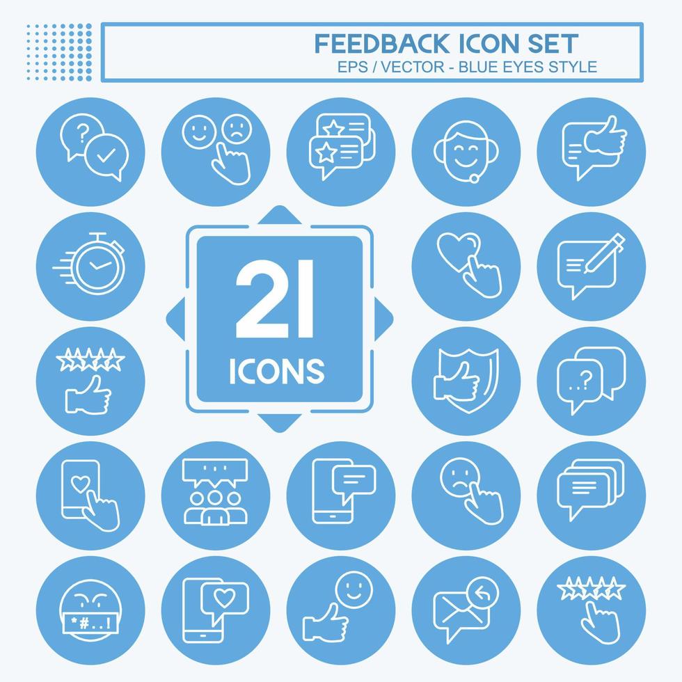 Feedback Icon Set. suitable for Web Interface symbol. Blue Eyes Style. simple design editable. design template vector. simple symbol illustration vector