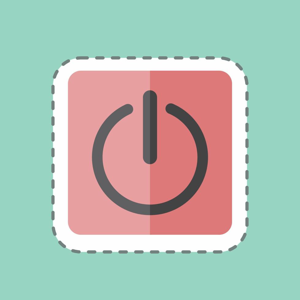 Sticker line cut Power Button. suitable for Programming symbol. simple design editable. design template vector. simple symbol illustration vector