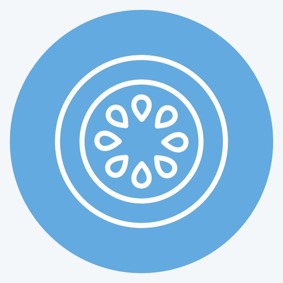 Icon Orange Slice. suitable for Spa symbol. blue eyes style. simple design editable. design template vector. simple symbol illustration vector