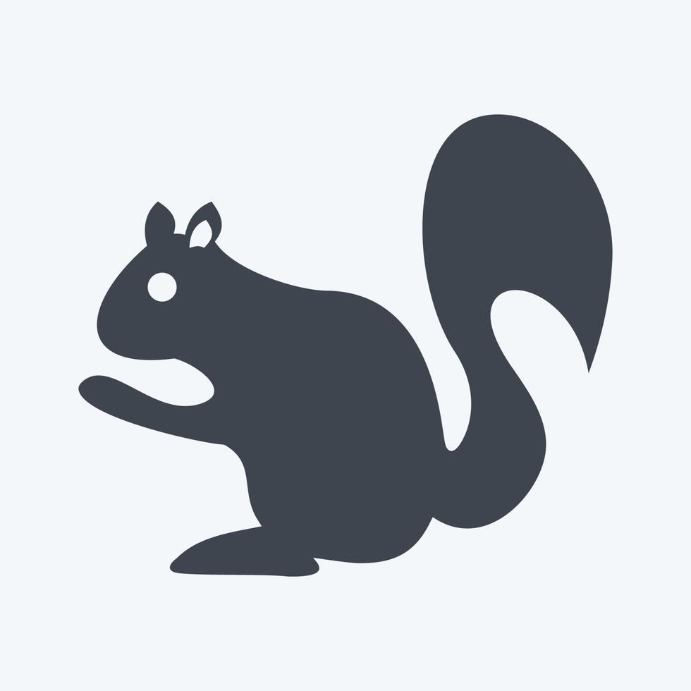 Icon Squirrel. suitable for animal symbol. glyph style. simple design editable. design template vector. simple symbol illustration vector