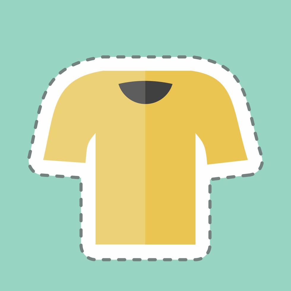Sticker line cut T Shirt. suitable for men accessories symbol. simple design editable. design template vector. simple symbol illustration vector