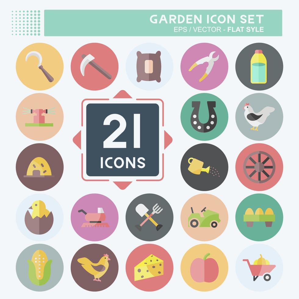 Garden Icon Set. suitable for Education symbol. flat style. simple design editable. design template vector. simple symbol illustration vector