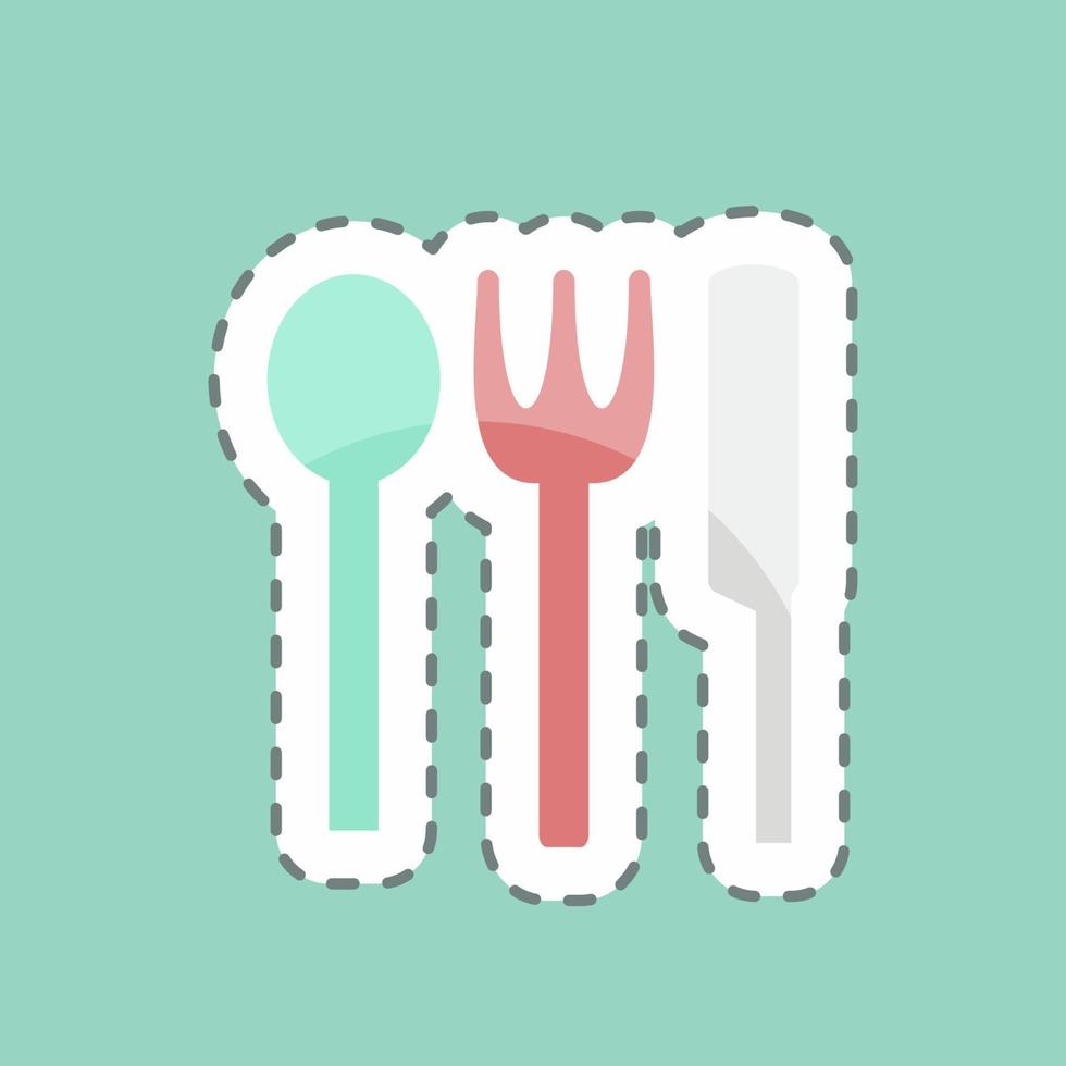 Sticker line cut Baby Crockery. suitable for Baby symbol. simple design editable. design template vector. simple symbol illustration vector