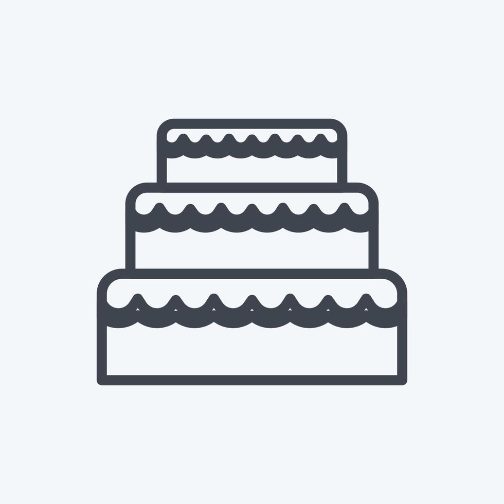 Icon Wedding Cake. suitable for Wedding symbol. line style. simple design editable. design template vector. simple symbol illustration vector