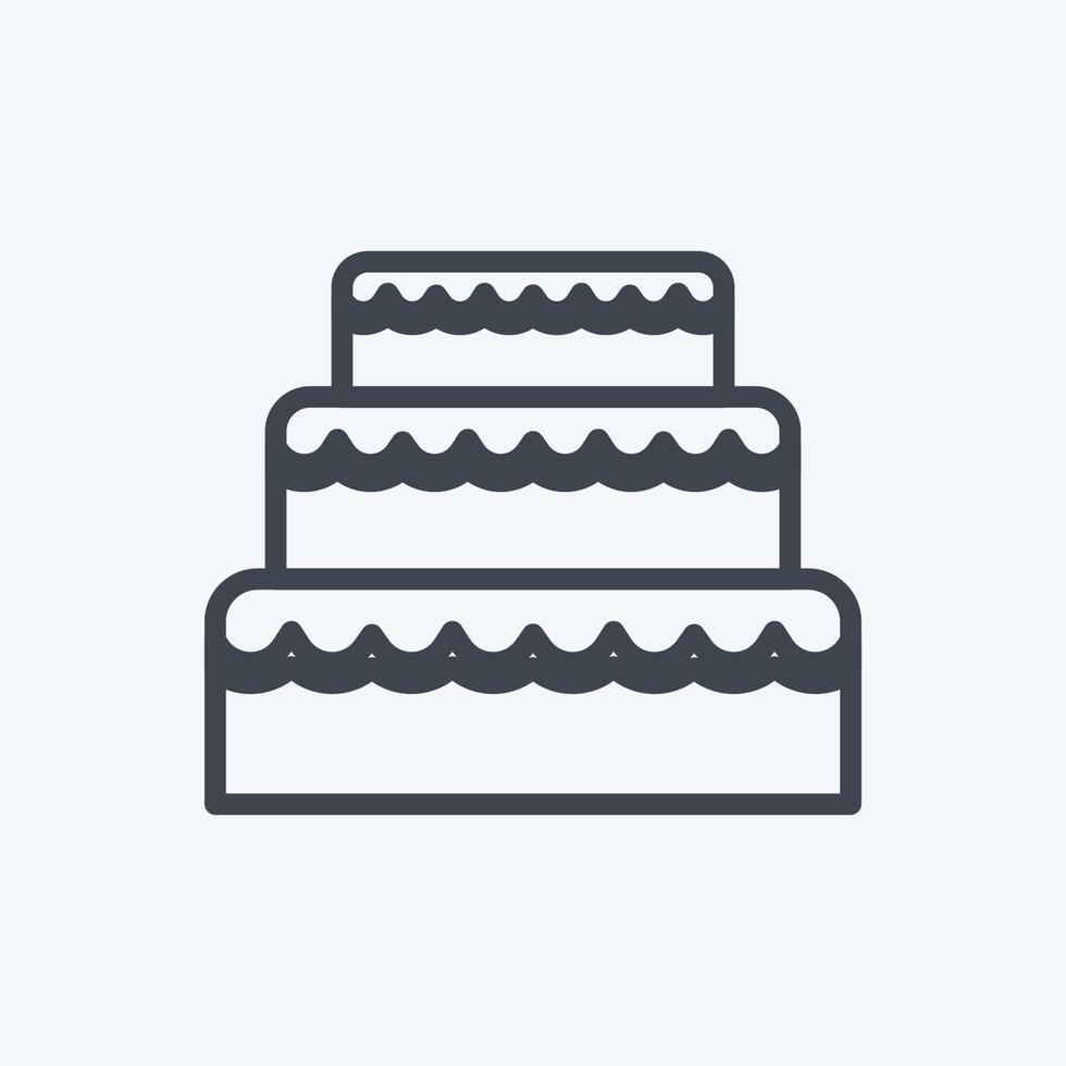 pastel de bodas icono. adecuado para el símbolo de la boda. estilo de línea diseño simple editable. vector de plantilla de diseño. ilustración de símbolo simple