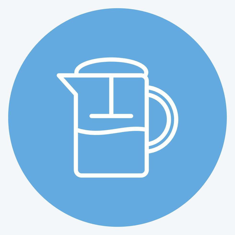 Icon French Press. suitable for Drink symbol. blue eyes style. simple design editable. design template vector. simple symbol illustration vector