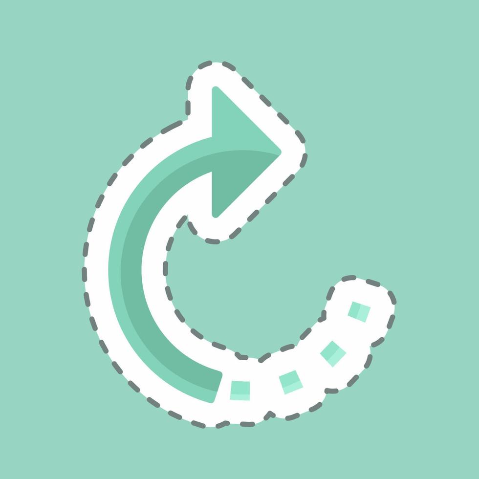 Sticker line cut Rotate Right. suitable for Photo Editing symbol. simple design editable. design template vector. simple symbol illustration vector